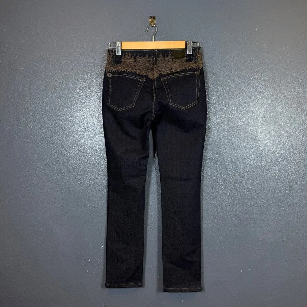 Angelo Marani Glam 40(27/28) women’s blue denim jeans Made In Italy